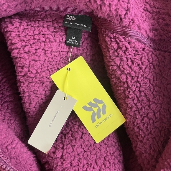 NWT - Purple Teddy Bear Half Zip Up Hoodie, Cozy, Comfy by All in Motion, Size M - Picture 2 of 8